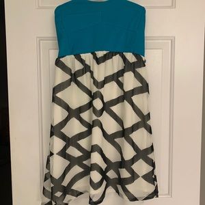 Blue top chevron bottom dress